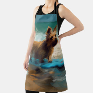 Tablier Australian Terrier Beach Surfing Paining