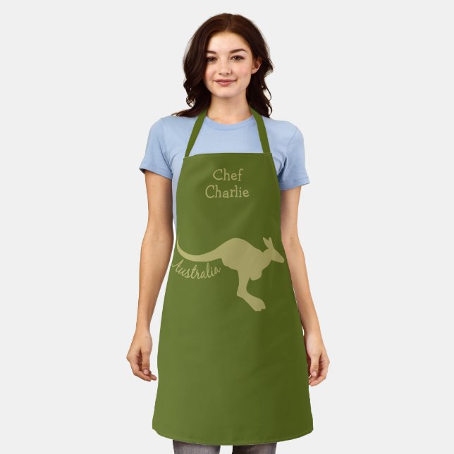 Tablier Australie Kangaroo nom personnalisé (Porté)