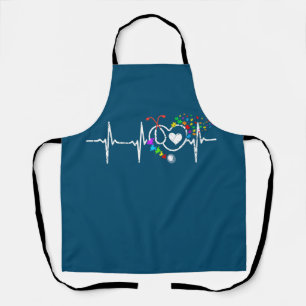 Tablier Autisme Infirmière Coeur Beat Puzzle Stethoscope