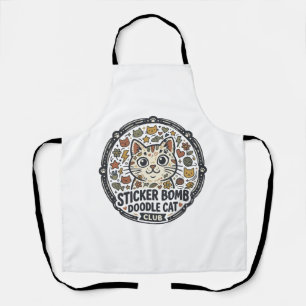 Tablier Autocollant Bombe Doodle Chat POD Art Vectoriel -