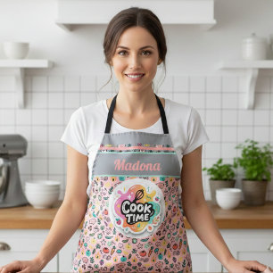 Tablier Autocollant pastel de cuisson au fouet Doodle