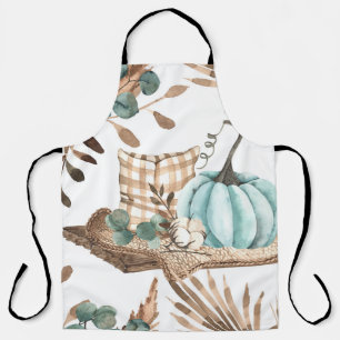 Tablier Automne aquarelle : Motif Citrouille coloré