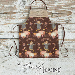 Tablier Automne Citrouilles Scarecrow Happy Fall Nom de fa