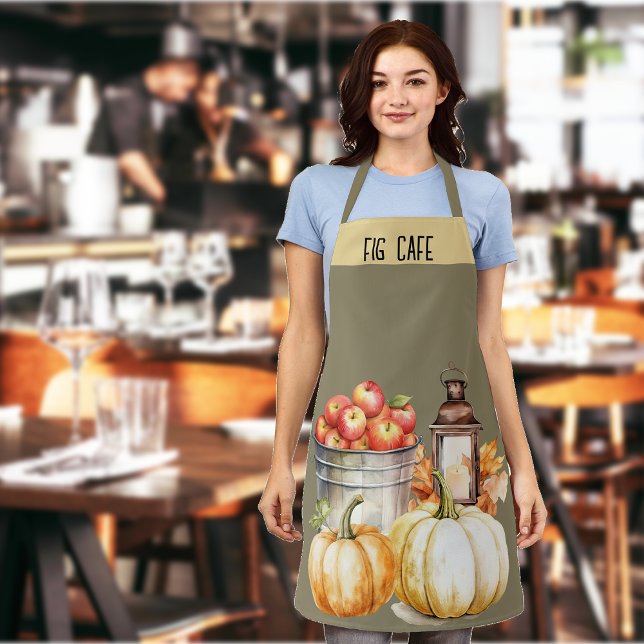Tablier Automne Esthétique Nom personnalisé Restaurant (Créateur téléchargé)