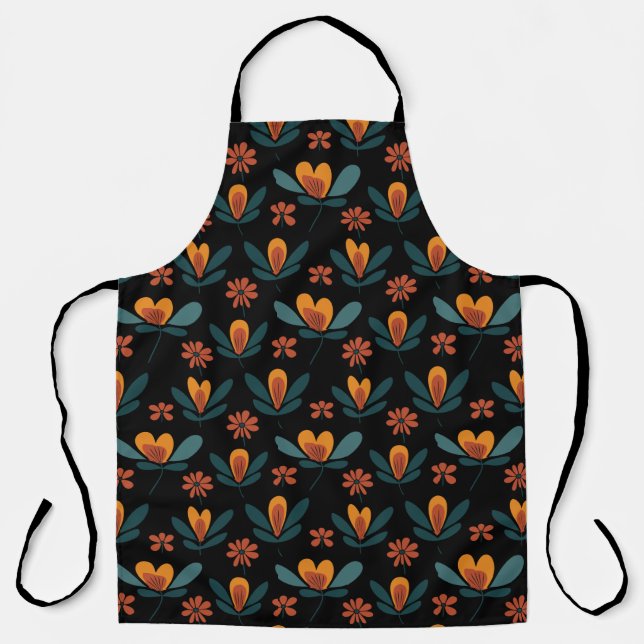 Tablier Automne Fleurs d'automne Motif sans couture (Recto)