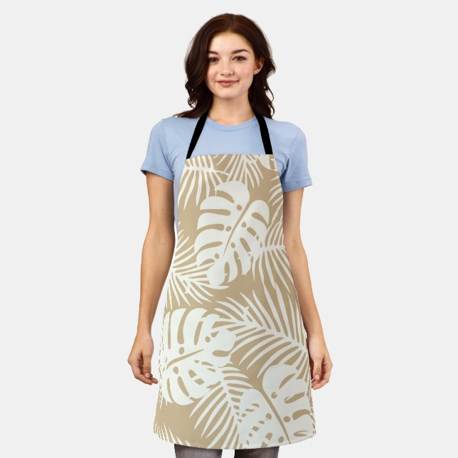 Tablier automne tropical, motifs de feuilles d'été (Porté)
