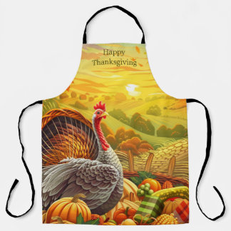 Tablier Automne Turquie Citrouilles Thanksgiving Apron