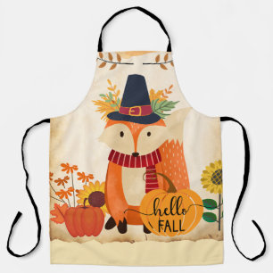 Tablier Autumn Fox Thanksgiving Sunflowers Citrouilles
