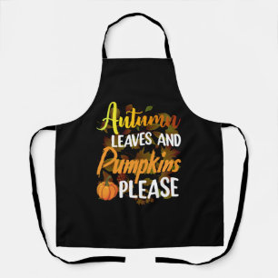 Tablier Autumn leaves and pumkins please funny halloween