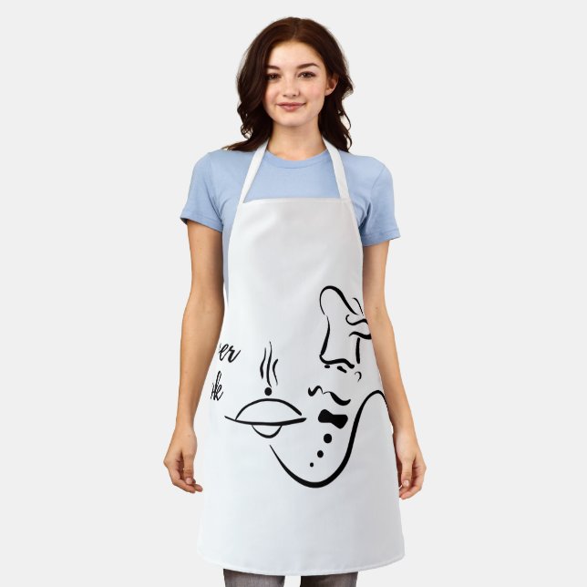 Tablier avec dessin de visage abstrait (Porté)