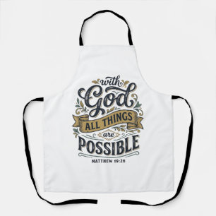 Tablier Avec Dieu Toutes Choses Sont Possibles Vintage Chr