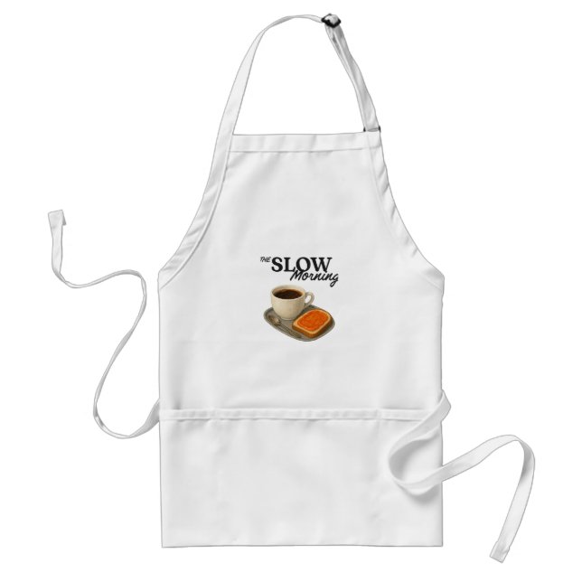 Tablier avec illustration de café et de toast (Devant)