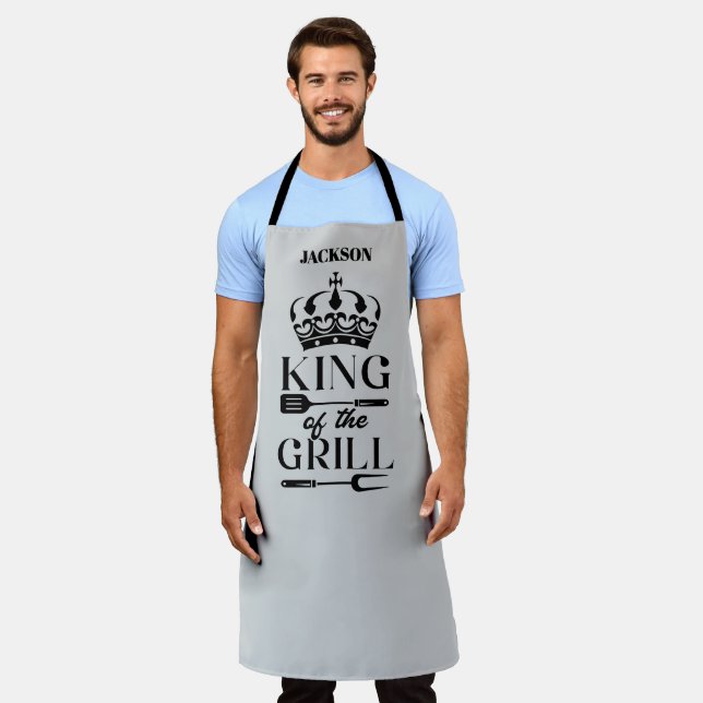 Tablier avec impression intégrale Roi du Grill (Porté)