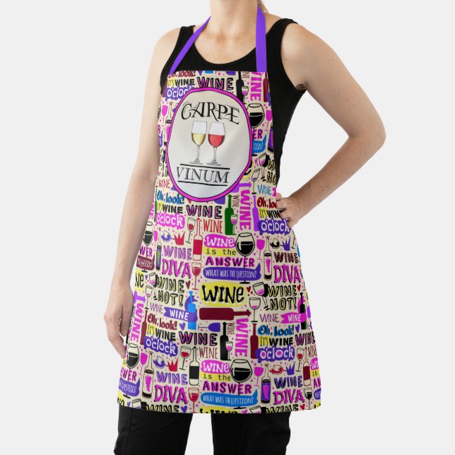 Tablier avec impression partout « VIN Humour Saisi (Insitu)