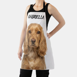 Tablier avec photo de chien Cocker Spaniel personn