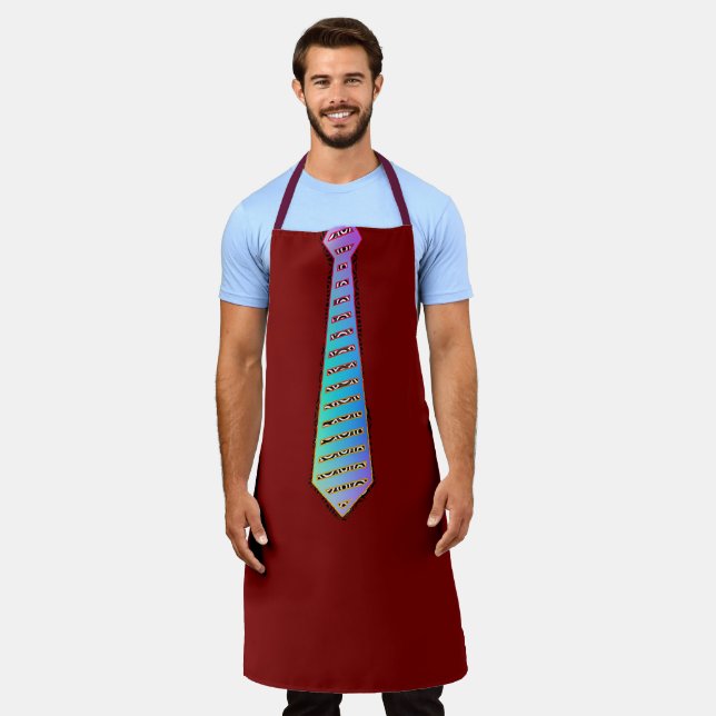 Tablier avec une cravate amusante barbecue Dk roug (Porté)