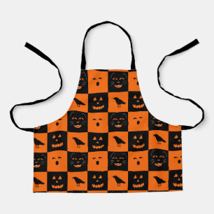 Tablier avec visages rétro d'Halloween