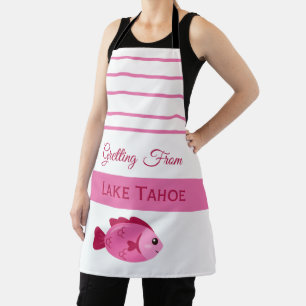 Tablier Aventure du lac rétro Poisson rose Design vintage
