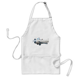 Tablier Avion à hélice de dessin animé blanc style rétro v