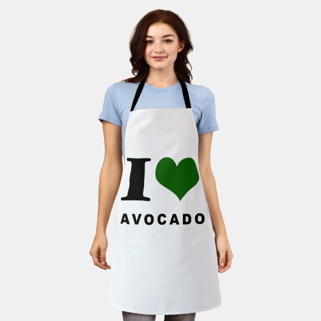 Tablier Avocado, j'adore l'avocat (Porté)