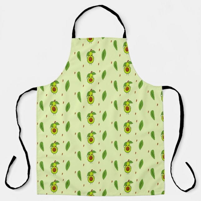 Tablier Avocat Cute kawaii vert (Recto)