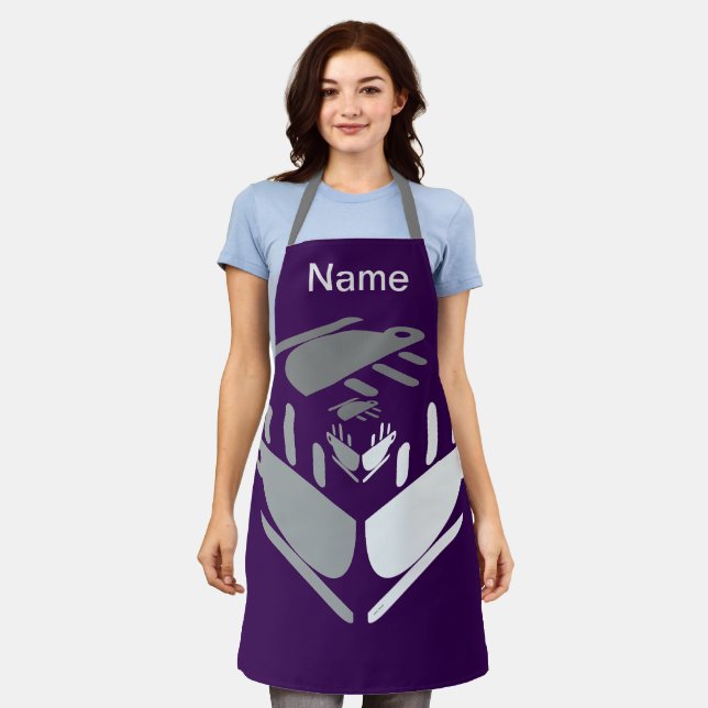 Tablier Avoir Une Coupe De Java PERSONNALISER Purple (Porté)