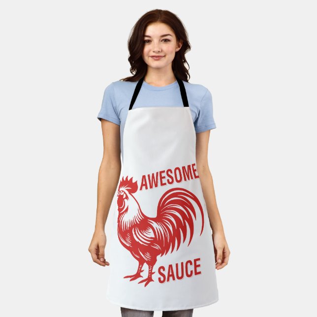 Tablier Awesome Rooster de sauce drôle (Porté)