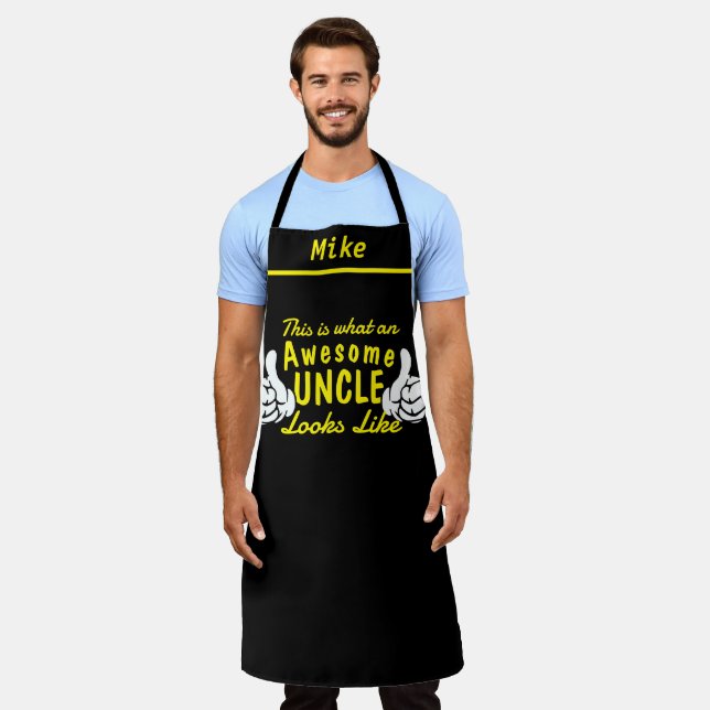 Tablier Awesome Uncle Apron - Custom Name Personalized (Porté)