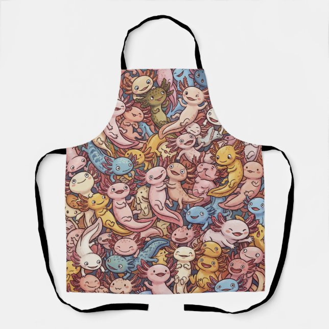 Tablier Axolotl Cuddle Crowd – Whimsical Smiles Everywhere (Recto)