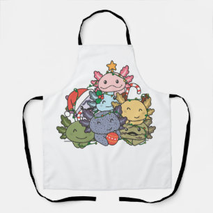 Tablier Axolotl sapin de Noël drôle animal Noël