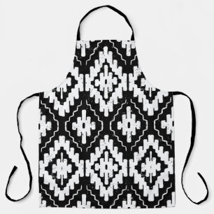 Tablier Aztec Black-White : Vintage Ethnic Print.