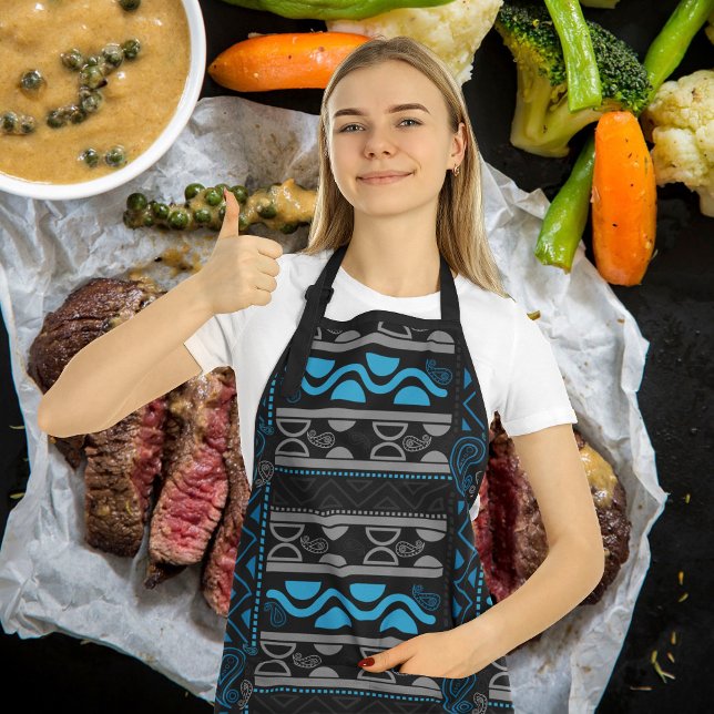 Tablier Aztec ethnique bleu (Créateur téléchargé)