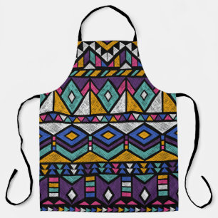 Tablier Aztèque géométrique tribal : Motif Vintage coloré