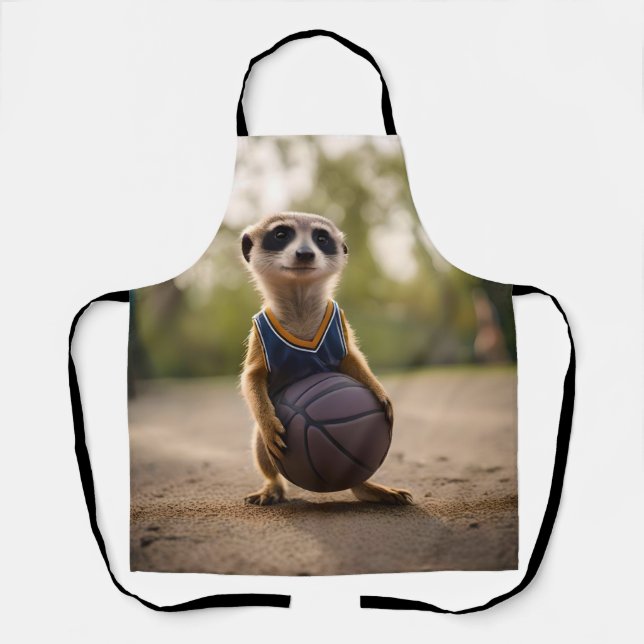 Tablier Baby Meerkat Joueur de basket-ball, (Recto)