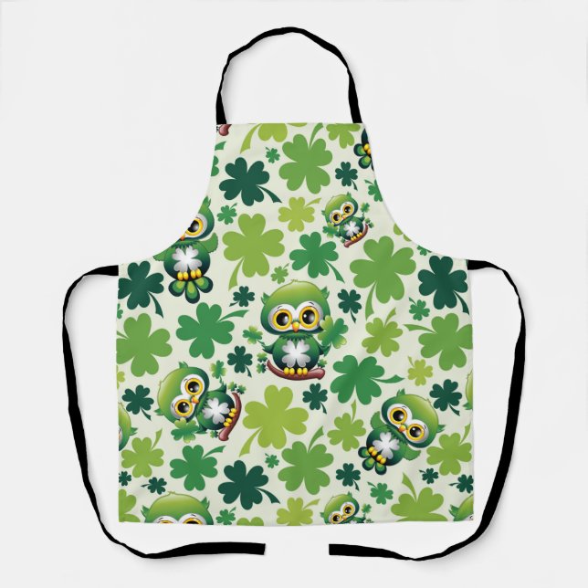 Tablier Baby Owl Cute St Patrick Cartoon (Recto)