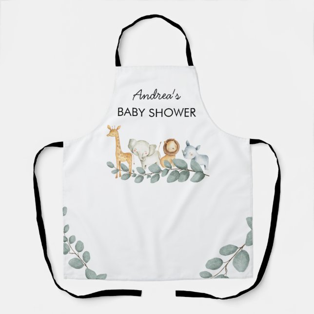 Tablier Baby shower Zoo Animaux (Recto)