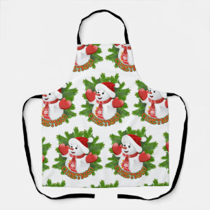 Tablier Baby Snowman avec ornement de flocons de neige en