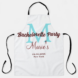 Tablier bachelorette parti monogramme ajouter nom date pla