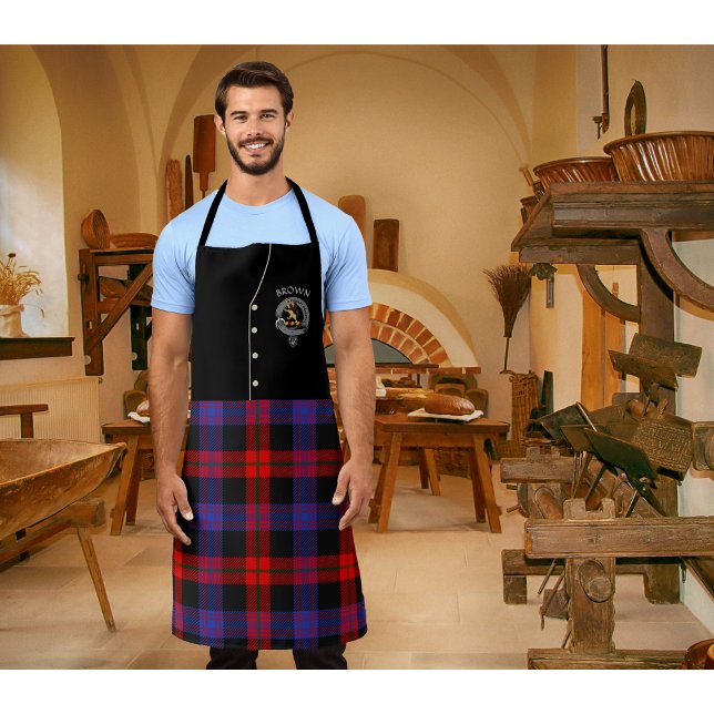 Tablier Badge de clan Brown/Broun & Kilt Tartan (Créateur téléchargé)