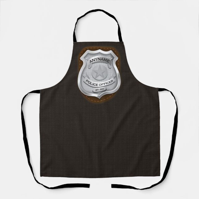 Tablier Badge de nom d'agent de police personnalisé (Recto)