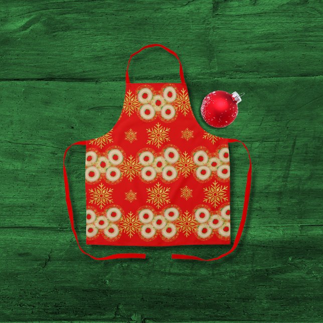 Tablier Bagues et jolis flocons rouges (Créateur téléchargé)