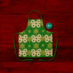 Tablier Bagues et jolis flocons verts