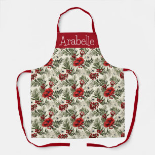 Tablier Baies rouges et pin Feuille Conception de cuisine