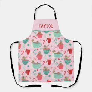 Tablier Bain chaud Pain d'épices Cute rose Motif de cacao