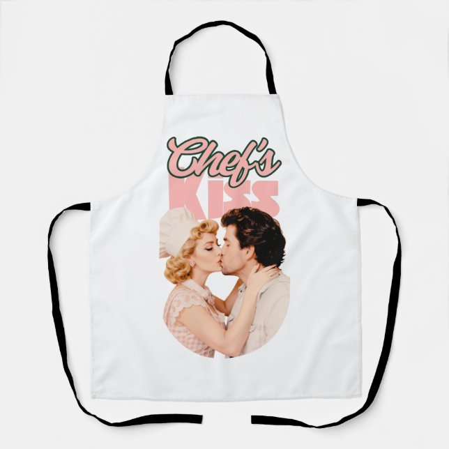Tablier Baiser de Chef Illustration Rétro | Femme au Foyer (Recto)