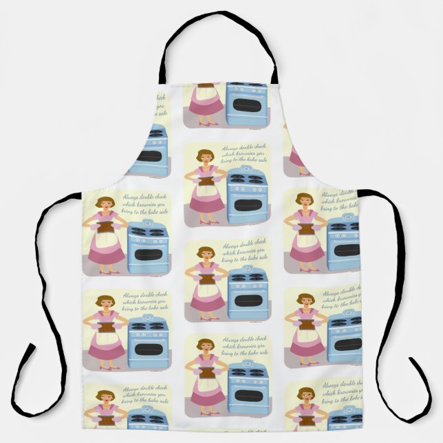 Tablier Bake Sale Brownie Blues Kitschy Femme Caricature (Recto)