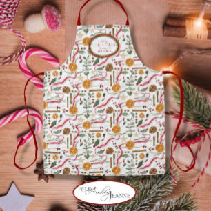 Tablier Baking Christmas Memories avec l'aquarelle de gran