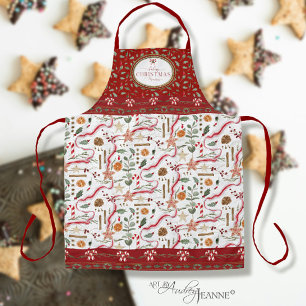 Tablier Baking Christmas Memories Cookies Red Watercolor