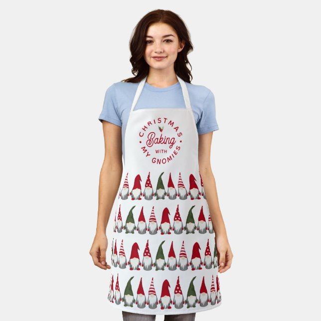 Tablier Baking de Noël amusant avec mes Gnomies (Porté)