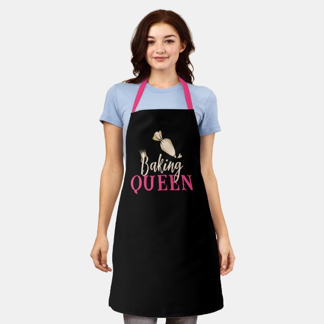 Tablier Baking Queen Gold Pâtisserie Sac de tuyauterie noi (Porté)